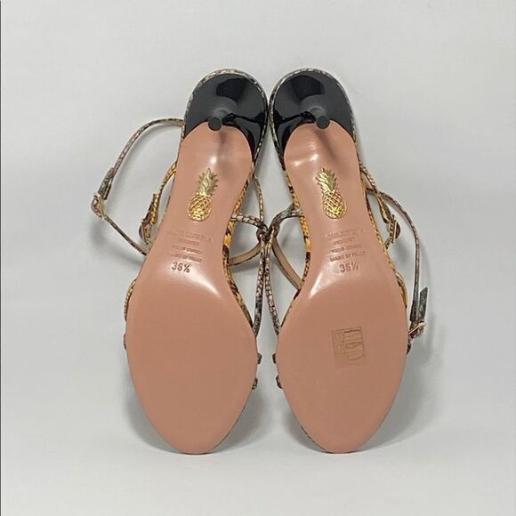 Aquazzura Carolyne Snakeskin Strappy Sandals size 36.5 - Picture 11 of 12